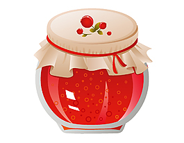 密封的樱桃果酱矢量图