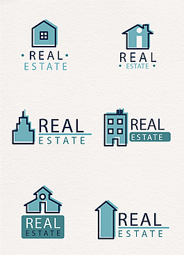 可爱几何房地产别墅logo图标