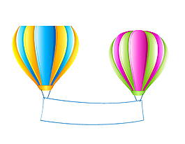 卡通彩色氢气球对话框元素