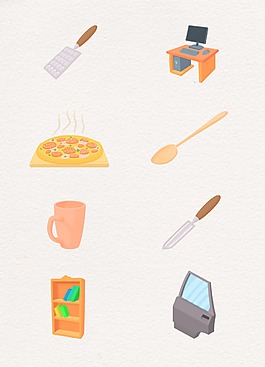 卡通设计食物厨具