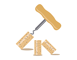 手绘开瓶器元素