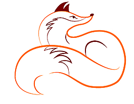 手绘线条狐狸元素