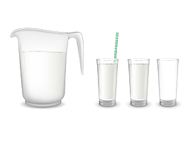 卡通小清新水杯牛奶元素