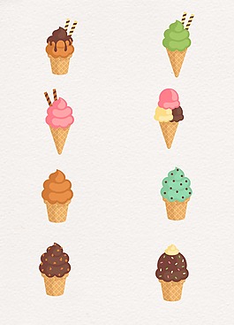 彩色卡通冰淇淋设计