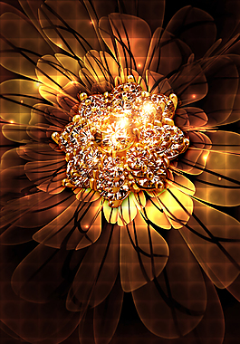 金色花朵光效背景