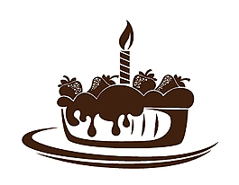 手绘生日蛋糕蜡烛元素