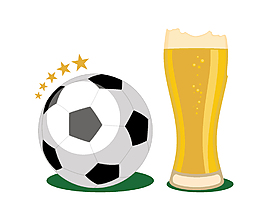 啤酒与足球装饰图