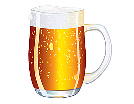 一杯啤酒矢量图