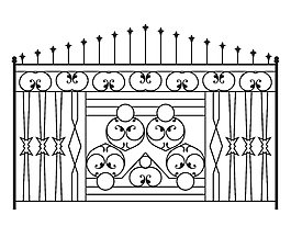 矢量手绘铁艺栏杆