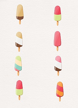 彩色线条设计冰淇淋