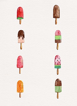 彩色水果冰棒设计