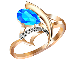 矢量蓝色钻石戒指元素