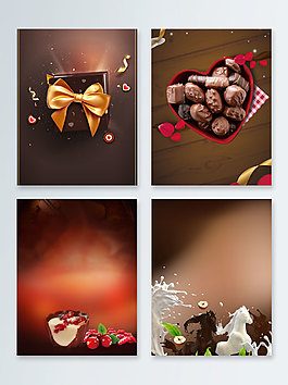 爱心巧克力七夕情人节促销广告背景