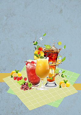 夏季水果饮料海报背景