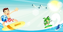 夏天度假海报背景