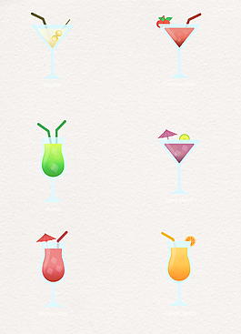 卡通手绘矢量果汁饮料设计元素