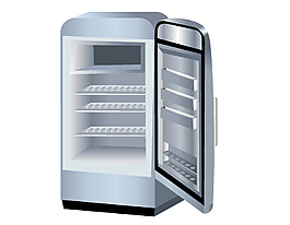 卡通质感冷柜冰箱元素