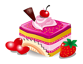 美味彩色蛋糕草莓元素