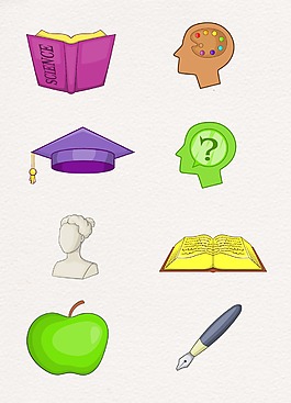 书本学习人物设计图案