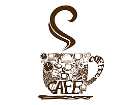 卡通创意咖啡图标标志