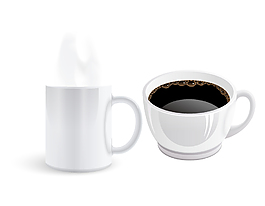 白色陶瓷咖啡杯矢量图