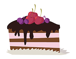 卡通小清新水果蛋糕元素