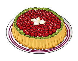 卡通水果蛋糕矢量图