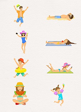 夏天人物海滩度假