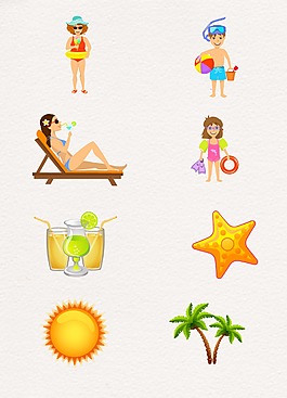 夏日海滩度假设计图案