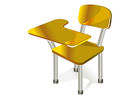 矢量黄色桌椅元素