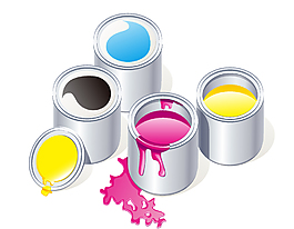 手绘彩色油漆元素