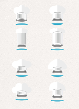 白色厨师帽设计矢量素材