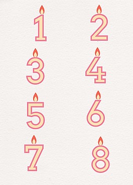 数字蜡烛设计图案