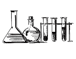 手绘黑色化学实验元素