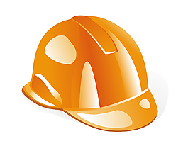 手绘黄色安全帽元素