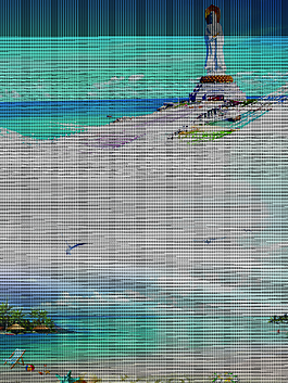 蓝色唯美美景海南三亚旅游海报背景素材