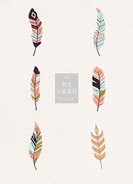 部落风格羽毛矢量素材