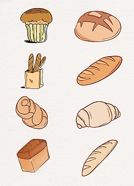 棕色食物卡通面包设计