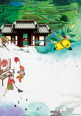 清新田野农家乐广告背景