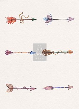 手绘水彩的羽毛令箭素材
