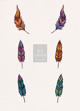 漂亮的卡通羽毛矢量素材