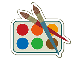 卡通绘画工具矢量图