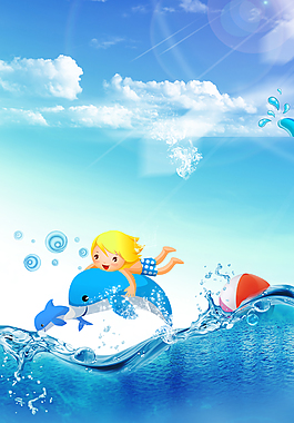 海边夏季清新背景