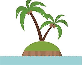海岛椰子树矢量素材