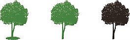 绿色圆圈树木矢量素材