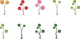 彩色花朵儿童画矢量素材