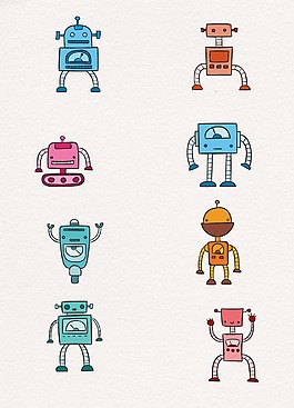 彩色线条设计机器人