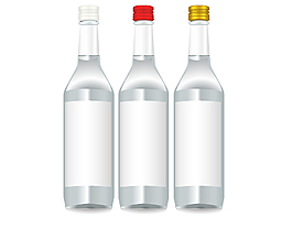 白色透明酒瓶矢量元素
