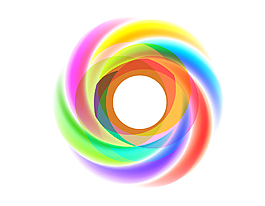 彩色动感旋转圆圈矢量图