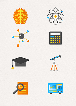 创意物理科学研究元素矢量图